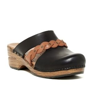DANSKO Sherise Black Full Grain Braid Clog/Mule 39